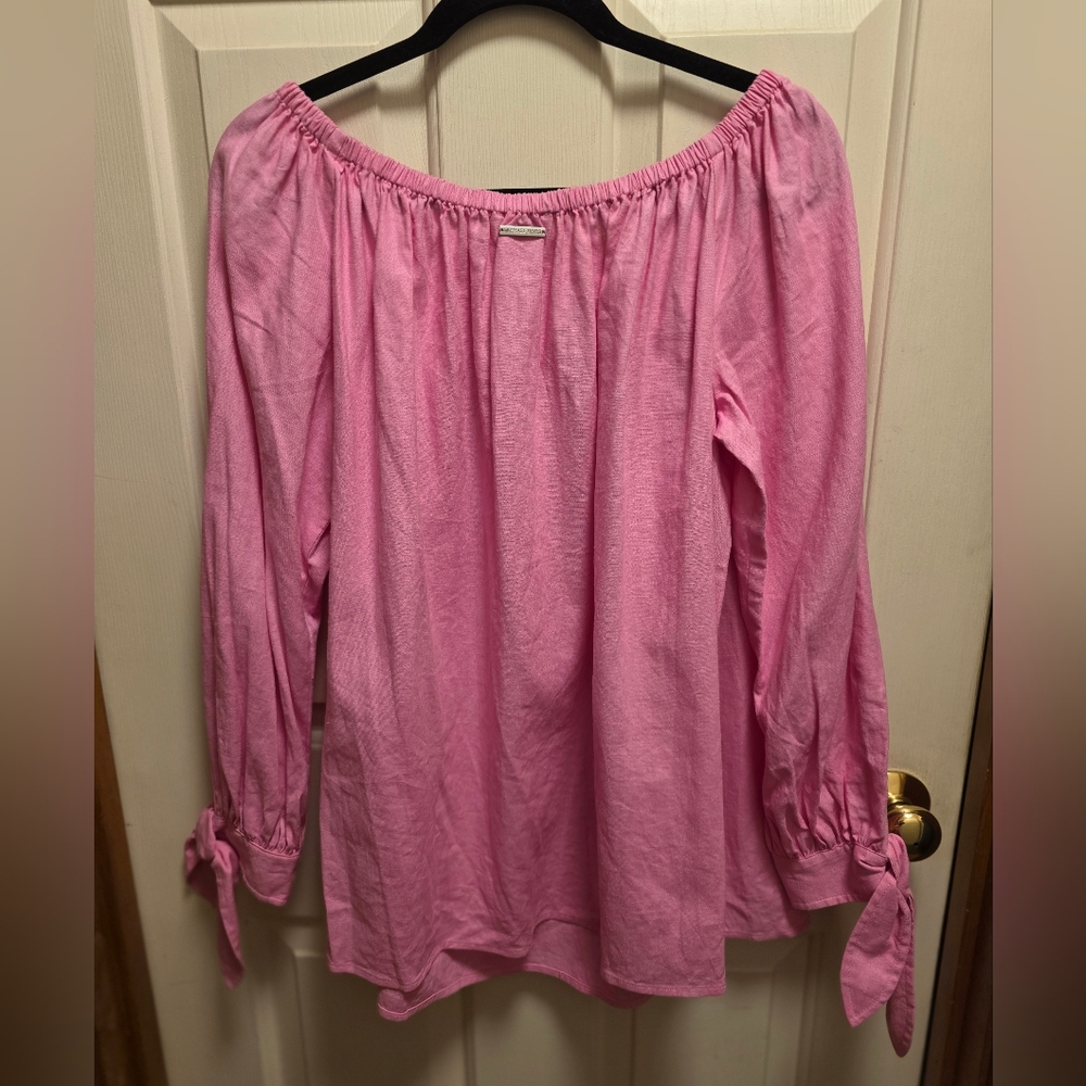 Michael Kors Pink Off-Shoulder Blouse Size 0X New Without Tags - Picture 6 of 9
